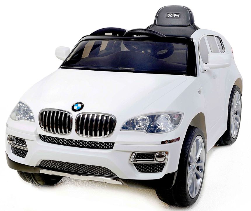 Auto elettrica Lamas Toys BMW X6 con telecomando parentale, sedile in pelle, radio MP3, Bluetooth e fari a LED per bambini dai 3 anni d’età