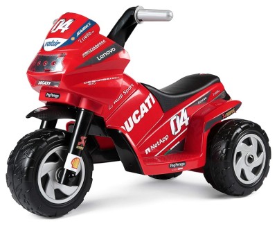 Moto elettrica a 3 ruote Peg Perego Ducati Mini Evo, con luci e suoni, per bambini da 1 anno d’età