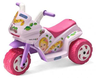 Moto elettrica a 3 ruote Peg Pérego Mini Princess rosa per bambine dal primo anno d’età