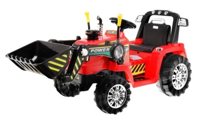 Ruspa elettrica Mondial Toys, trattore escavatore rosso con telecomando parentale per bambini dai 3 anni d’età